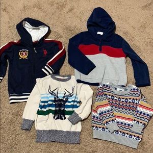 Boys kids toddlers 4t / 3t polo sweater tops set